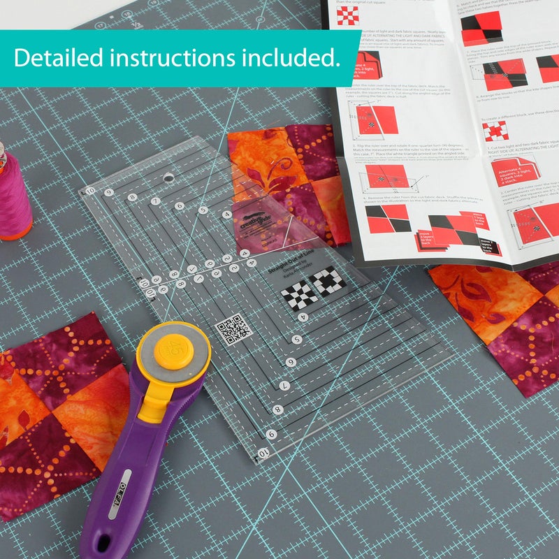 Creative Grids Straight Out of Line Quilt Ruler â€“ CGRKA3 â€“ Made in USA, 6in x 10in, Non-Slip Grip Acrylic Quilt, Sewing, Crafting, Patchwork Ruler & Template - Image 3